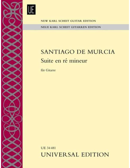 UNIVERSAL EDITION PARTITURA CLASICO - MURCIA SANTIAGO DE - SUITE FÜR GITARRE D-MOLL