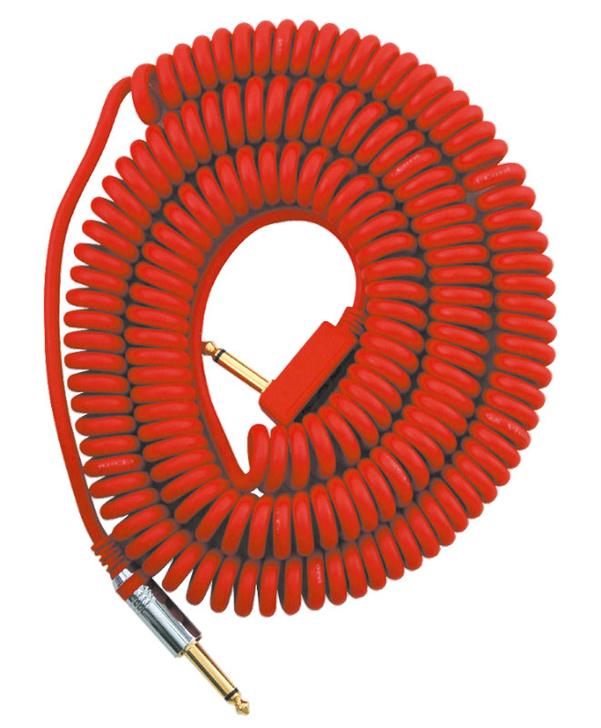 VOX VCC90 COILED JACK CABLE 9M RED