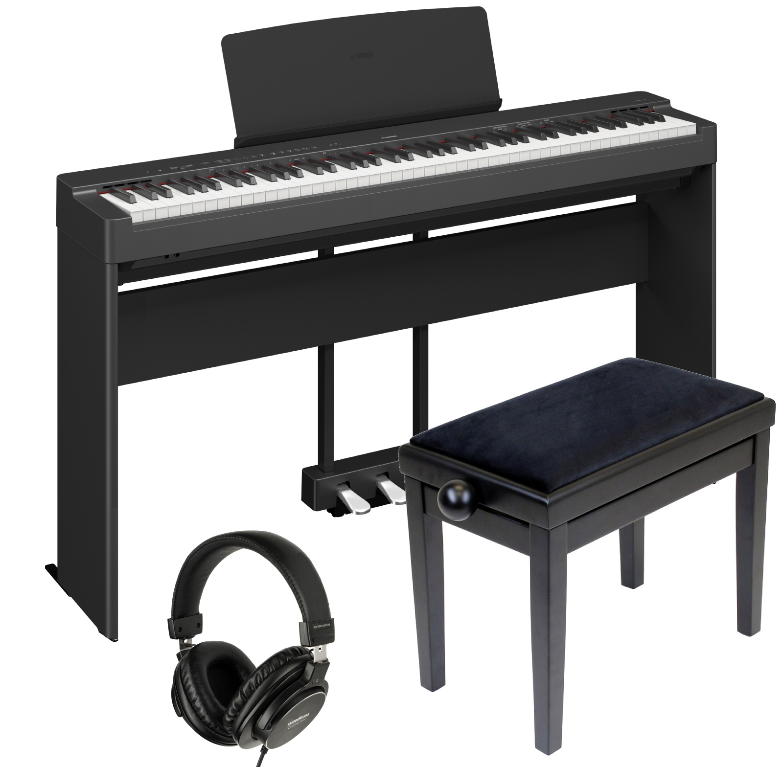 YAMAHA P-225 BLACK FURNITURE DELUXE PACK