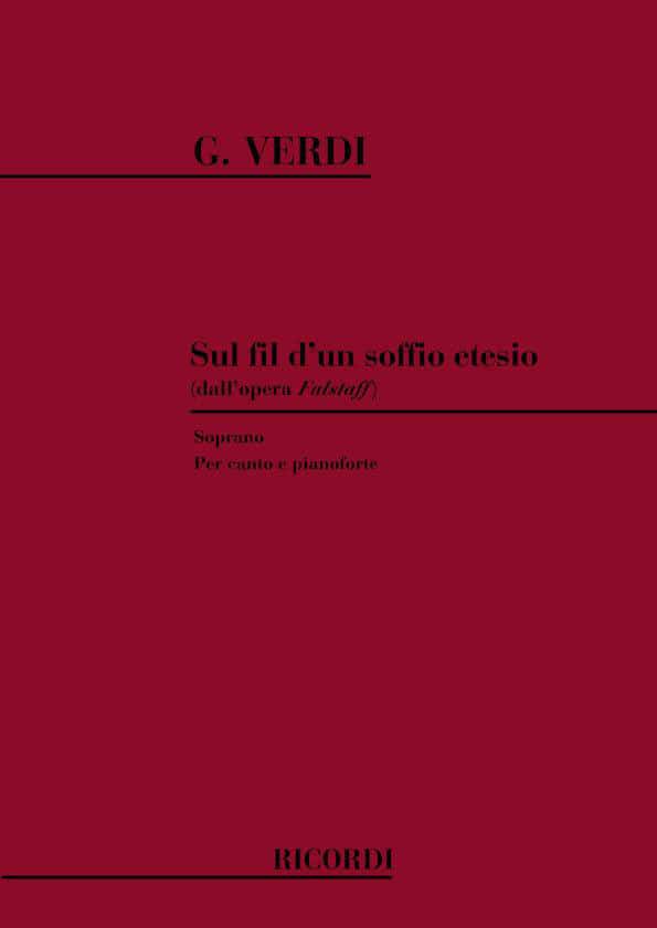 RICORDI VERDI G. - SUL FIL D'UN SOFFIO ETESIO - CHANT ET PIANO