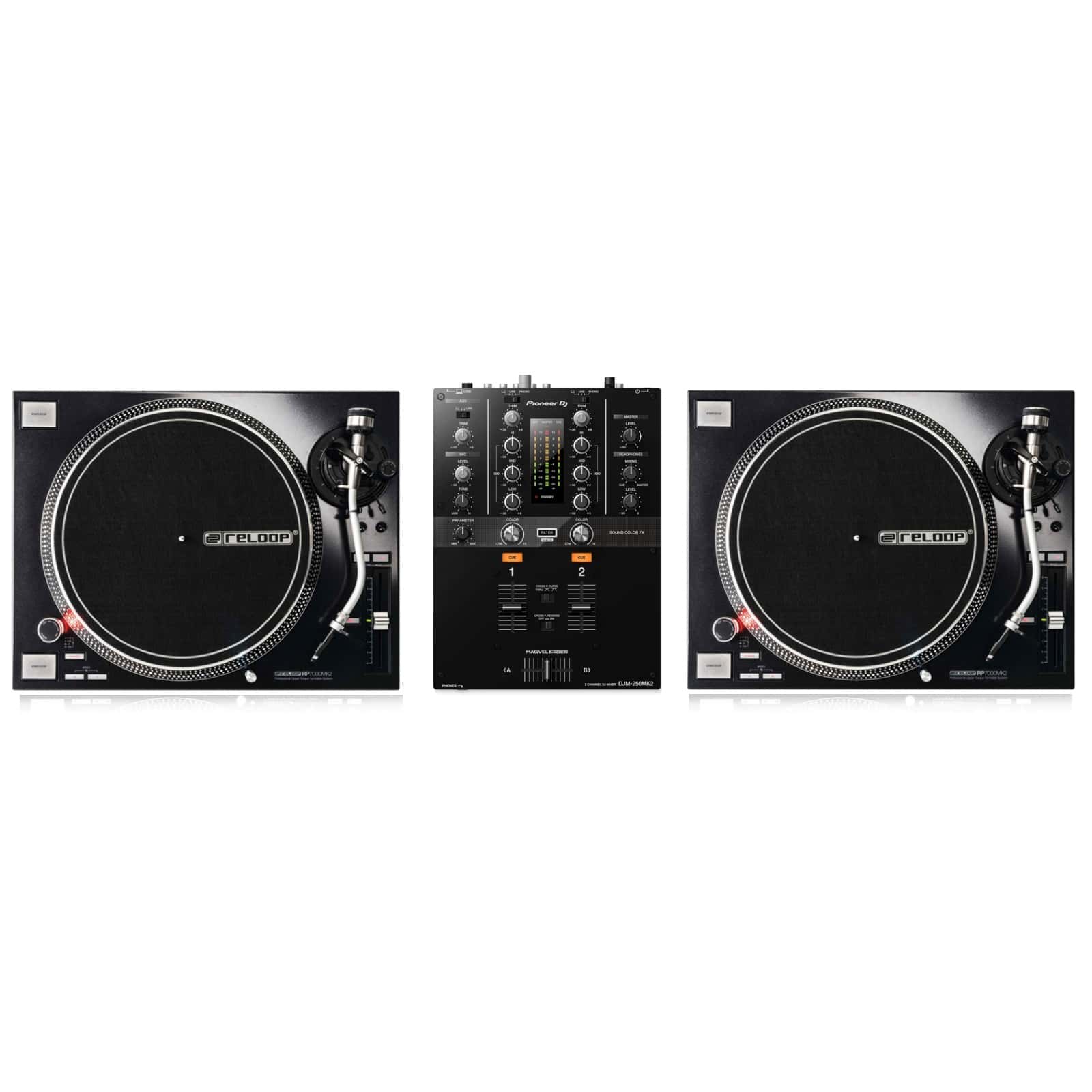 RELOOP DJ VINYL DJ PACK: RP 7000 MK2 NEGRO + DJM-250 MK2