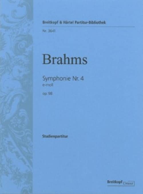 EDITION BREITKOPF BRAHMS JOHANNES - SYMPHONIE NR. 4 E-MOLL OP. 98 - ORCHESTRA