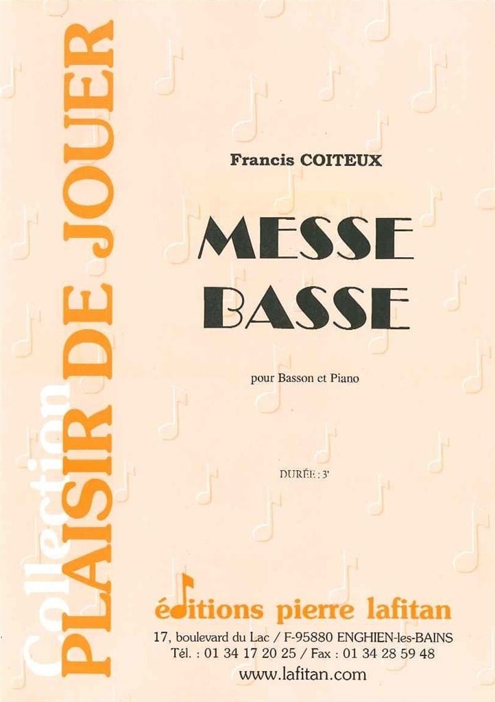 LAFITAN COITEUX FRANCIS - MESSE BASSE - BASSON & PIANO