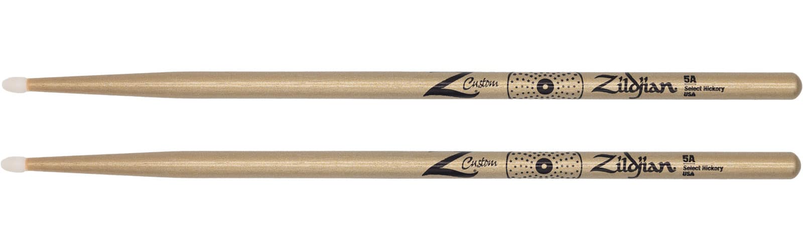 ZILDJIAN DRUMSTICKS Z-CUSTOM 5A GOLD CHROMA NYLON