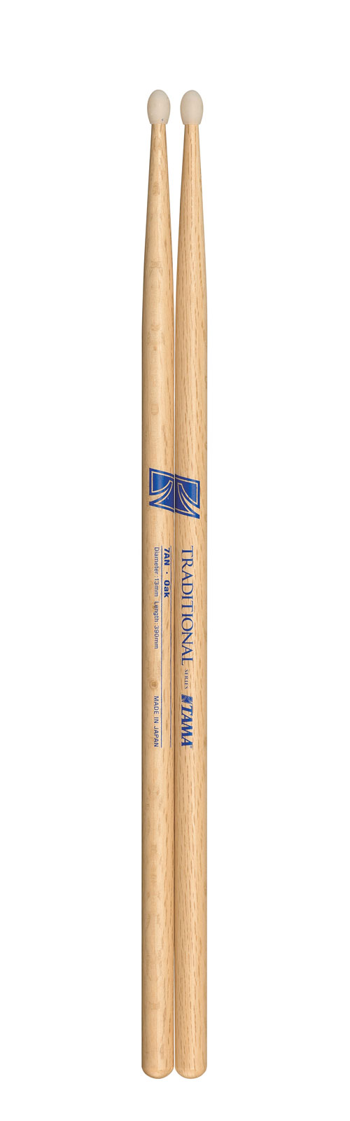 TAMA 7AN - TRADITIONAL SERIES - DRUMSTICK JAPANESE OAK - 13MM - SMALL TIP NYLON 