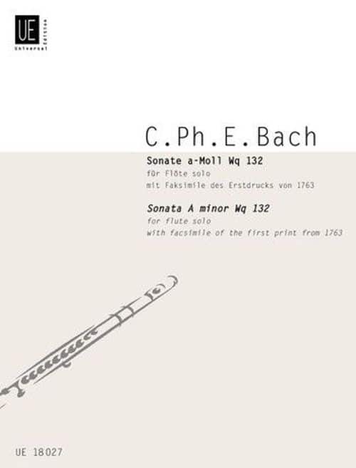 UNIVERSAL EDITION BACH C.P.E. - SONATA A-MOLL Wq 132 - FLUTE & PIANO