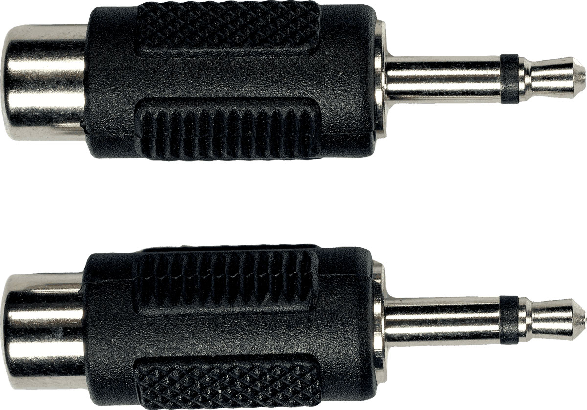 YELLOW CABLE AD16 FEMALE RCA TO MALE 1/8 PHONE JACK - 2 PCS