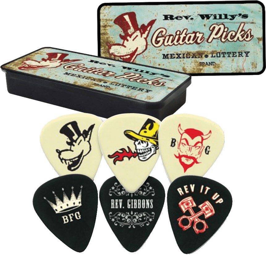 JIM DUNLOP RWT02M BOITE EN METAL DE 6 MOTIF REVEREND WILLY'S MEXICAN LOTTERY MEDIUM