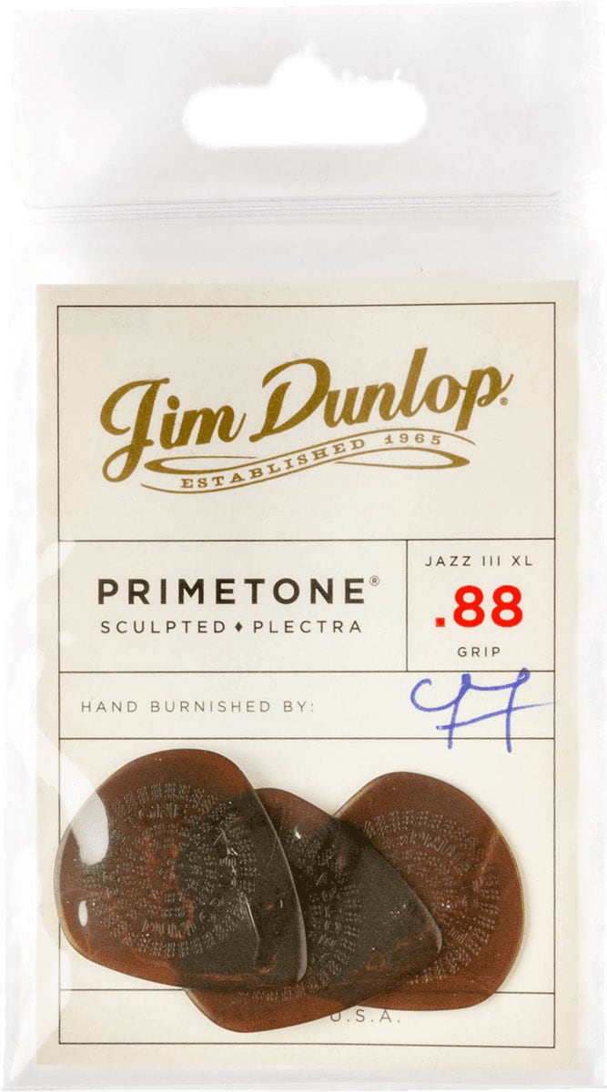 JIM DUNLOP PRIMETONE JAZZ III XL GRIP 0,88MM SACHET DE 3 MEDIATORS