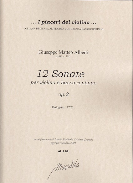 MUSEDITA ALBERTI G.M. - 12 SONATE PER VIOLINO E BASSO CONTINUO