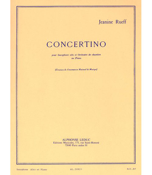 LEDUC RUEFF J. - CONCERTINO OP.17 - SAXOPHONE ET PIANO