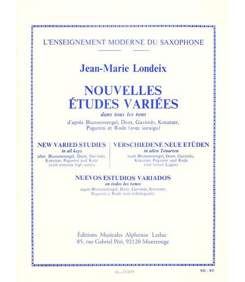 LEDUC LONDEIX J.M. - NOUVELLES ETUDES VARIEES DANS TOUS LES TONS - SAXOPHONE 