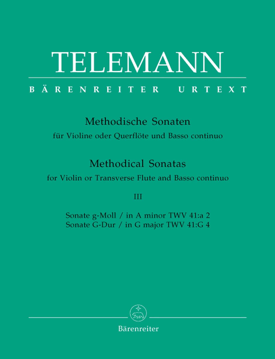 BARENREITER TELEMANN G.P. - 12 METHODISCHE SONATEN VOL.3 - FLUTE OU VIOLON, BASSE CONTINUE