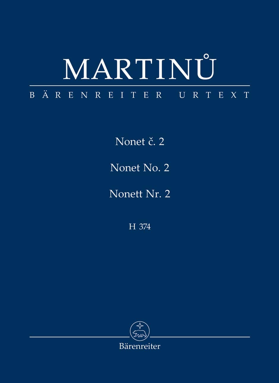 BARENREITER MARTINU B. - NONET No.2 - SCORE