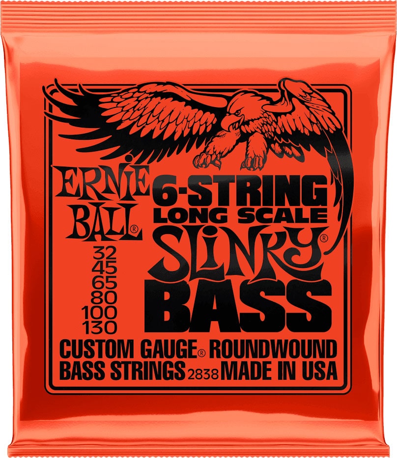 ERNIE BALL 2838 CUSTOM GAUGE ROUNDWOUND SLINKY LONG SCALE 6C 32-130