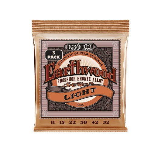 ERNIE BALL 3548 EARTHWOOD PHOSPHOR BRONZE LIGHT 11-52 PACK DE 3