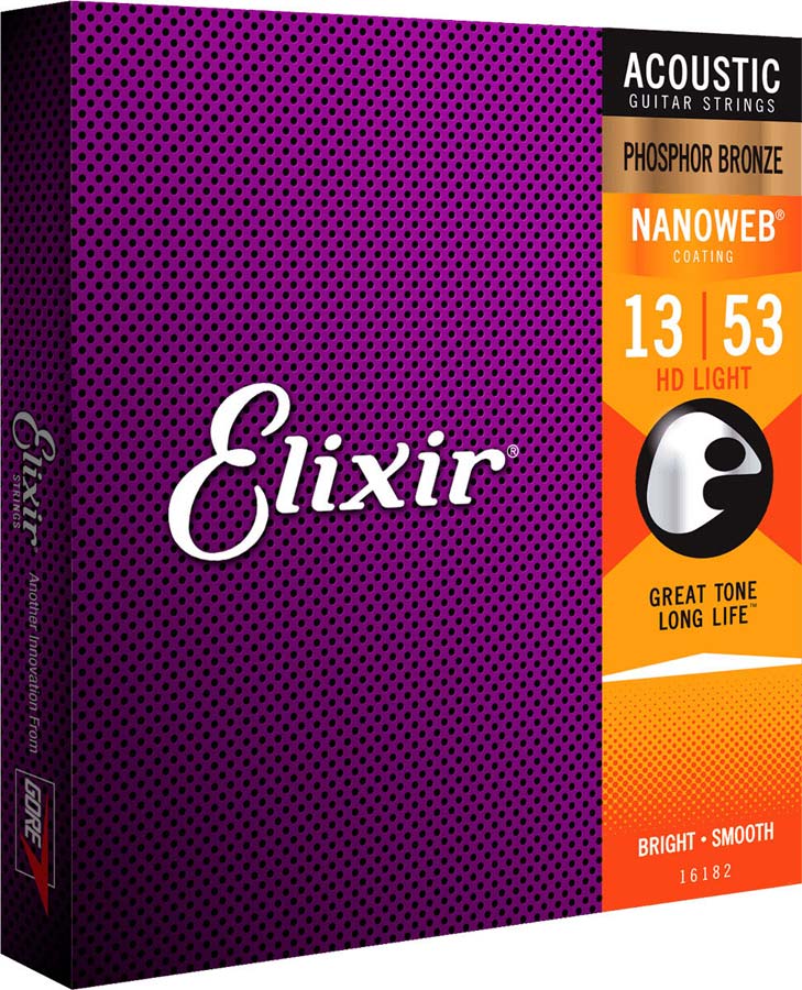 ELIXIR 16182 NANOWEB PHOSPHOR BRONZE HD LIGHT 13-53