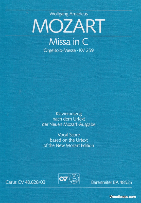 CARUS MOZART W.A. - MISSA IN C KV 259 - VOCAL SCORE