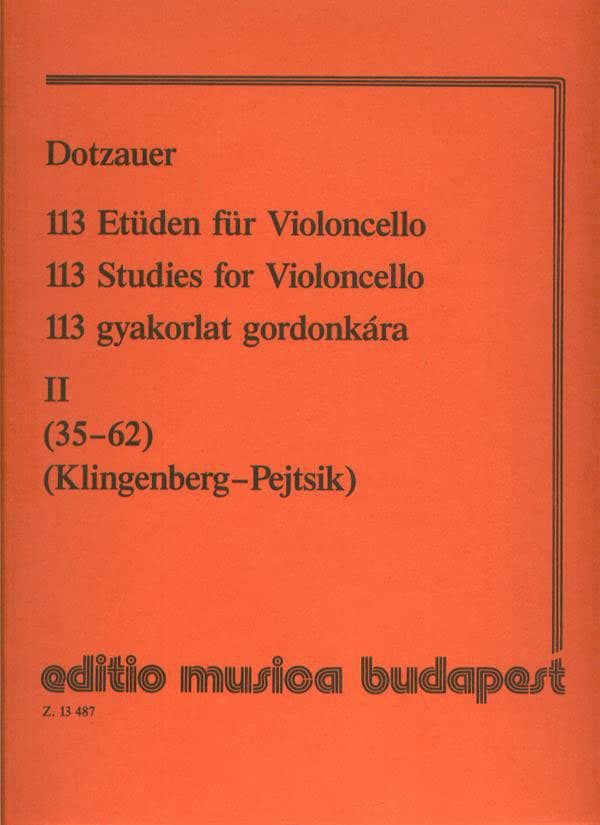 EMB (EDITIO MUSICA BUDAPEST) DOTZAUER - 113 STUDIES V2 - CELLO SOLO