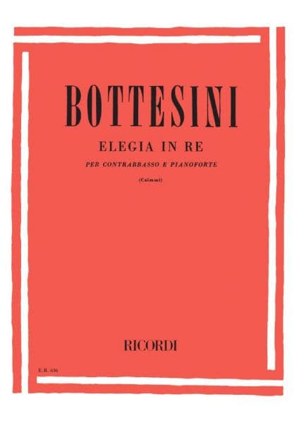 RICORDI BOTTESINI G. - ELEGIA IN RE - CONTREBASSE ET PIANO