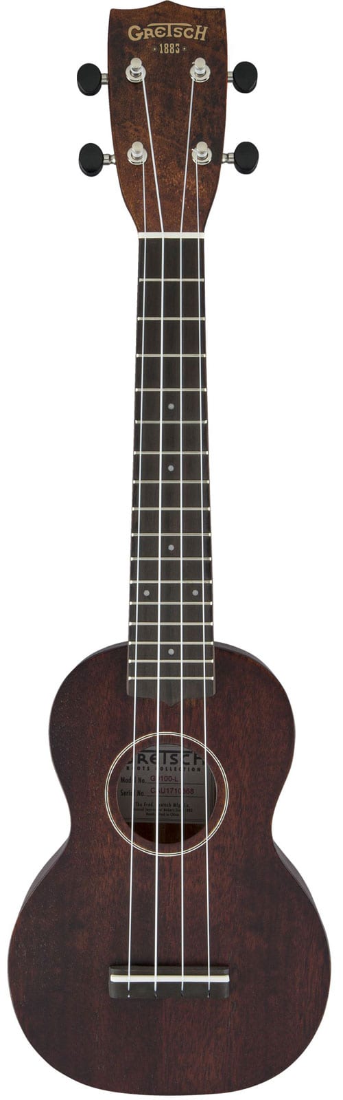 GRETSCH GUITARS G9100-L SOPRANO LONG-NECK UKULELE WITH GIG BAG OVKGL, VINTAGE MAHOGANY STAIN