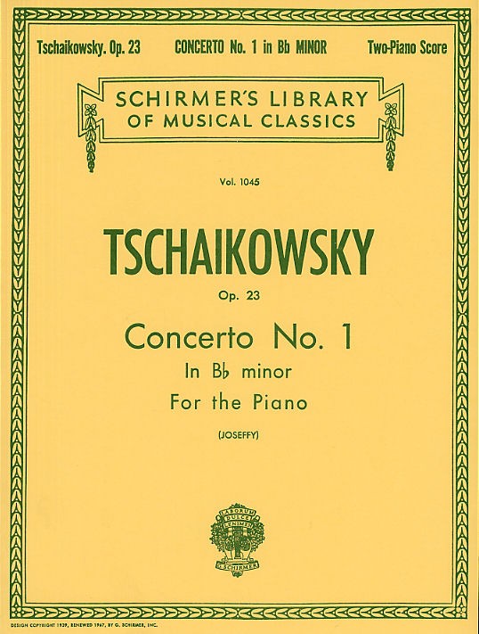 SCHIRMER PYOTR ILYICH TCHAIKOVSKY PIANO CONCERTO NO.1 IN B FLAT MINOR OP.23 - TWO PIANOS