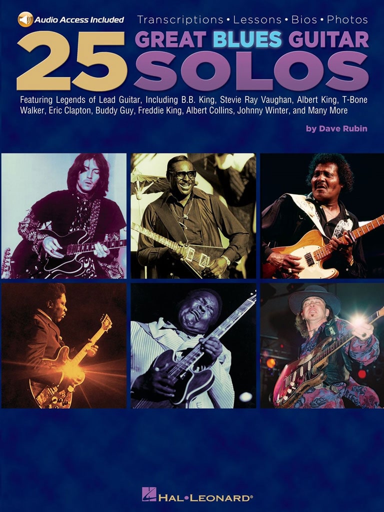 HAL LEONARD 25 GREAT BLUES GUITAR SOLOS WITH TAB GUITAR + AUDIO EN LIGNE - GUITAR TAB