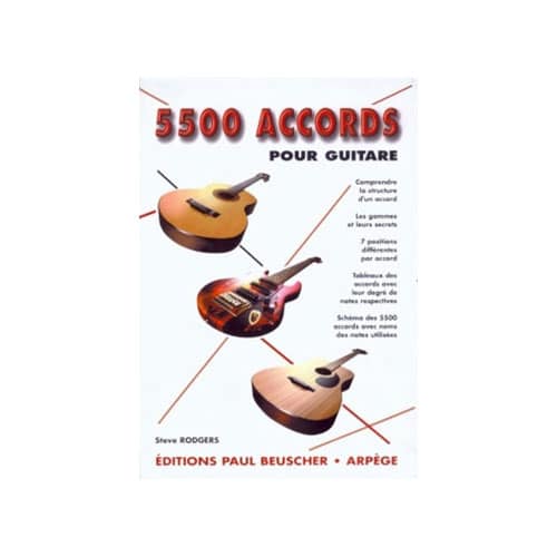 PAUL BEUSCHER PUBLICATIONS RODGERS STEVE - ACCORDS POUR GUITARE (5500)