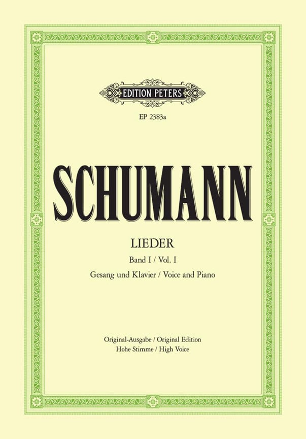 EDITION PETERS SCHUMANN ROBERT - COMPLETE SONGS VOL.1: 77 SONGS - VOICE AND PIANO (PAR 10 MINIMUM)