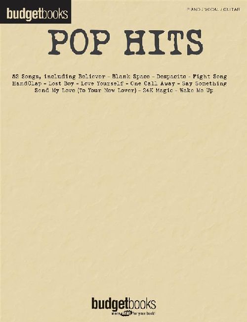 HAL LEONARD POP HITS - PIANO, CHANT ET GUITARE
