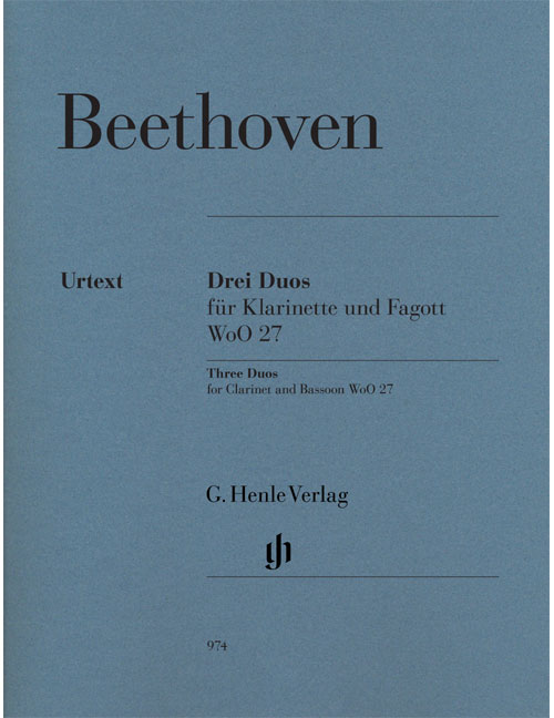 HENLE VERLAG BEETHOVEN L. (VAN) - TROIS DUOS WoQ 27 - CLARINETTE ET BASSON 