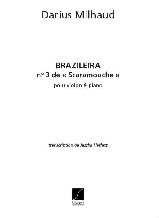 SALABERT MILHAUD D. - BRAZILEIRA N 3 - VIOLON ET PIANO