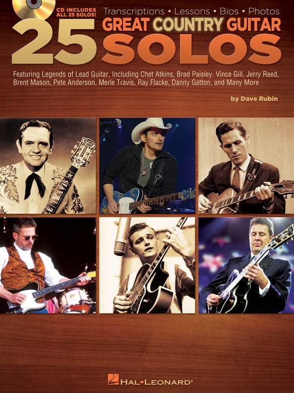 HAL LEONARD DAVE RUBIN - 25 GREAT COUNTRY GUITAR SOLOS - GUITAR