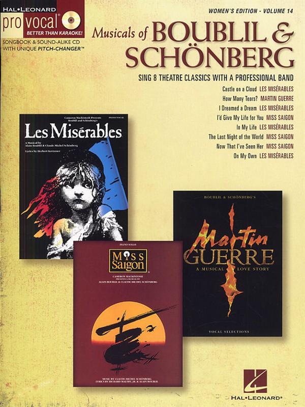 HAL LEONARD PRO VOCAL VOLUME 14 - MUSICALS OF BOUBLIL AND SCHONBERG FEMALE + CD - VOICE