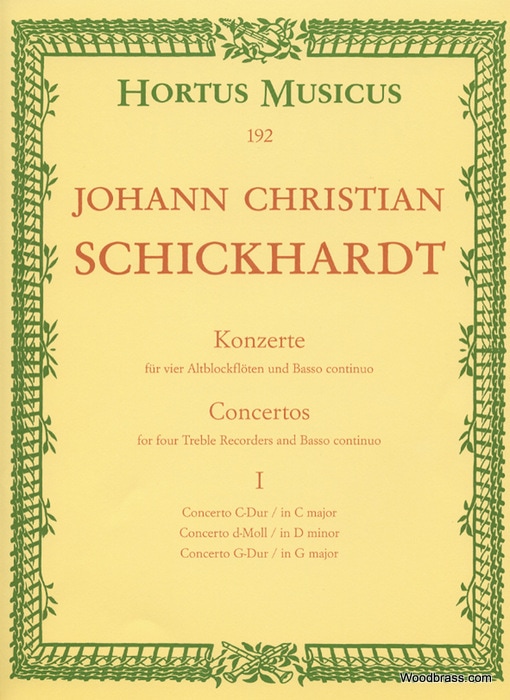 BARENREITER SCHICKHARDT J.C. - SECHS KONZERTE FÃœR VIER ALTBLOCKFLÃ–TEN UND BC - HEFT 1