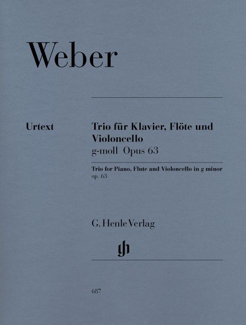 HENLE VERLAG WEBER C.M.V. - TRIO G MINOR OP. 63 FOR PIANO, FLUTE AND VIOLONCELLO