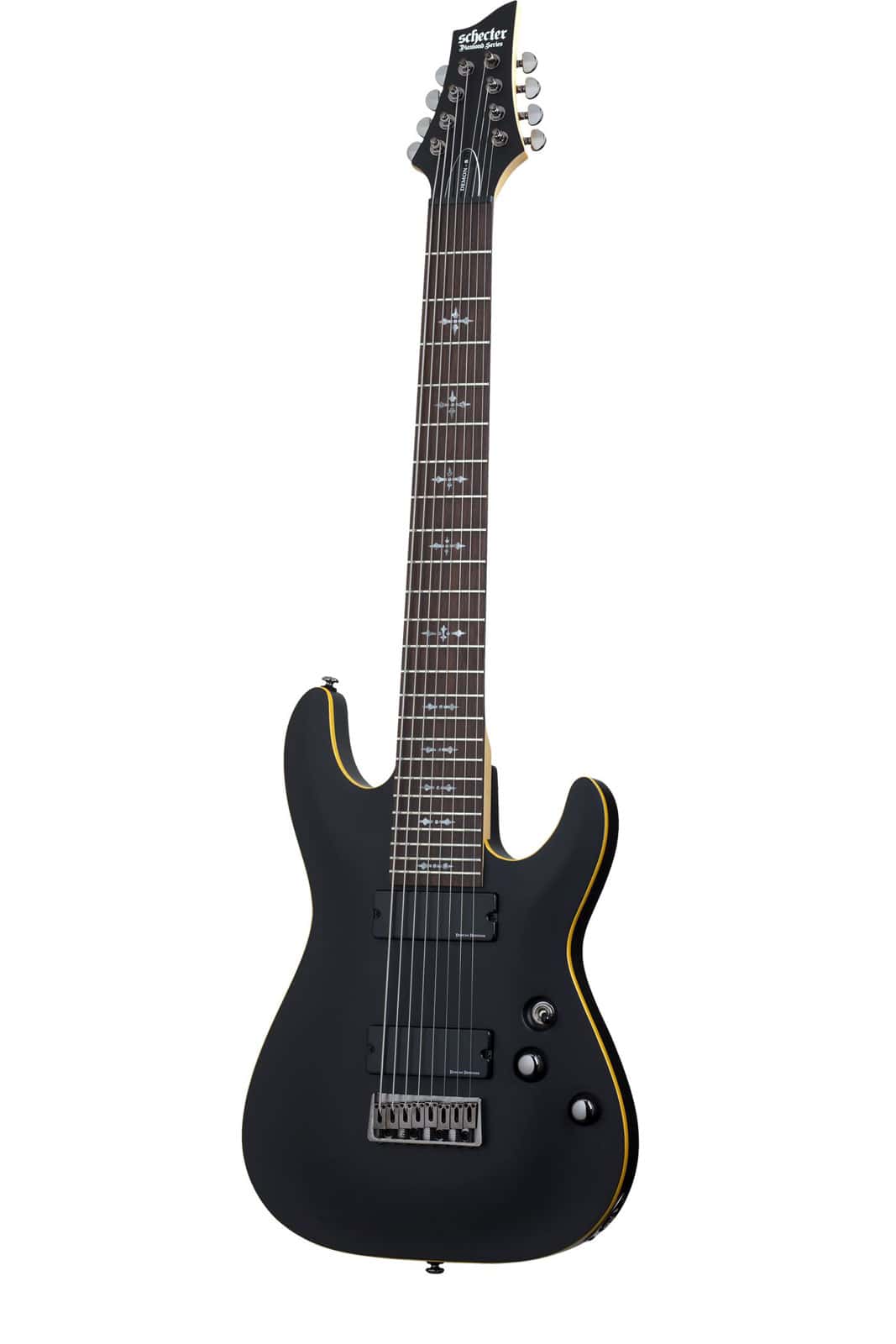 SCHECTER DEMON 8 AGED BLACK SATIN