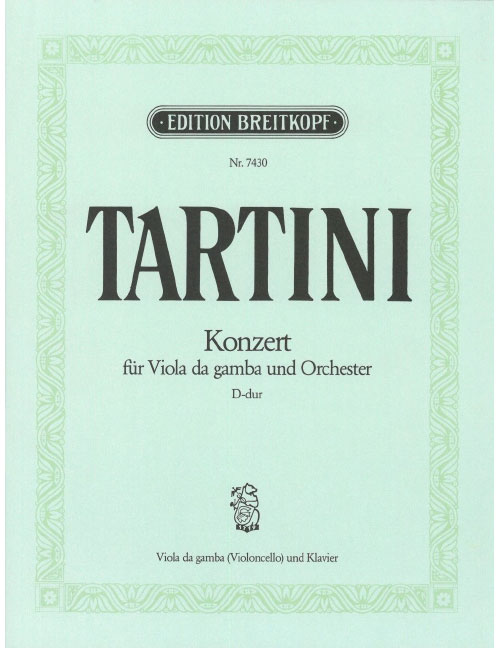 EDITION BREITKOPF TARTINI - ALTO DA GAMBA-KONZERT D-DUR - GAMBE ET PIANO