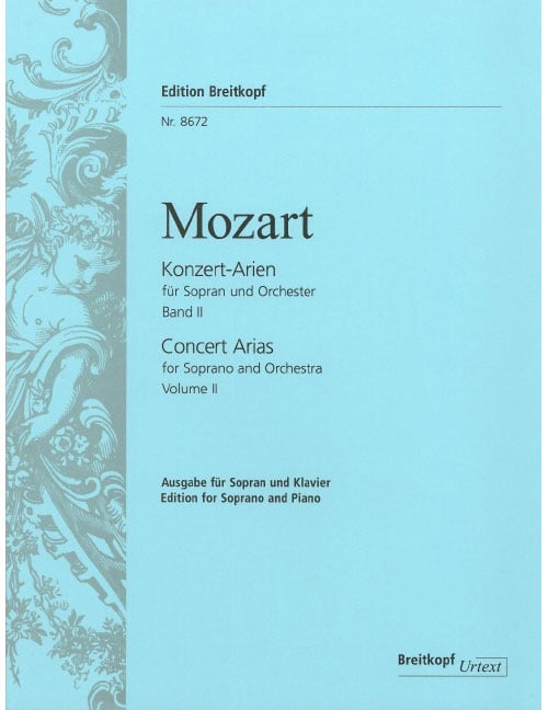EDITION BREITKOPF MOZART - COMPLETE CONCERT ARIAS FOR SOPRANO - SOPRANO ET PIANO