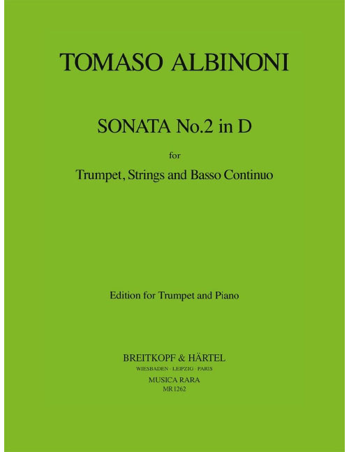 EDITION BREITKOPF ALBINONI - SONATA NR. 2 IN D - TROMPETTE ET PIANO