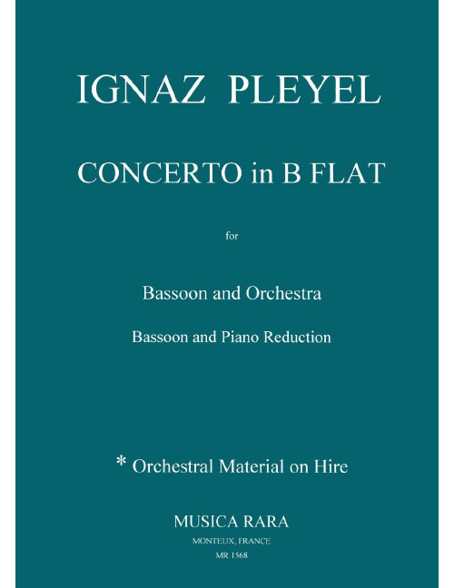 EDITION BREITKOPF PLEYEL - CONCERTO B-DUR B 107 - BASSOON ET PIANO