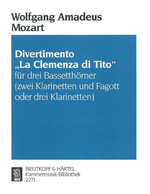 EDITION BREITKOPF MOZART - DIVERTIMENTO 'LA CLEMENZA DI TITO'