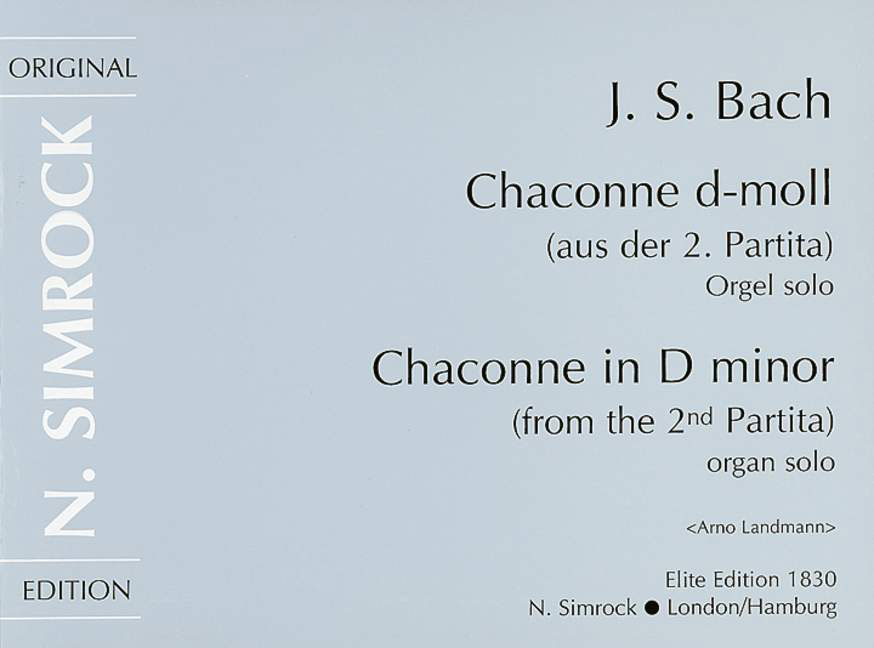 SIMROCK BACH - CHACONNE IN D MINOR - ORGUE