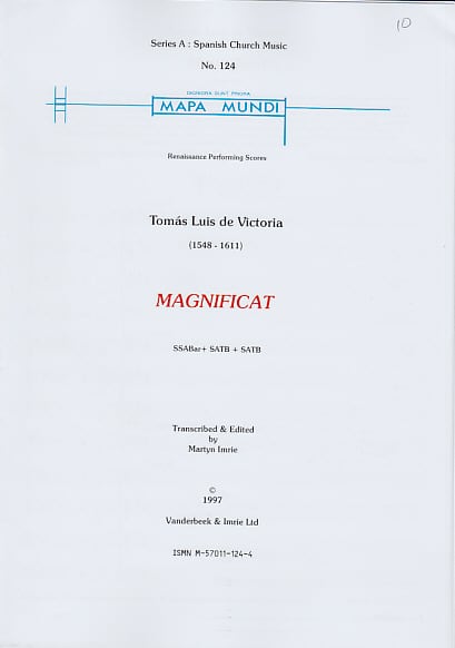 MAPA MUNDI VICTORIA TOMAS LUIS (DE)- MAGNIFICAT - SSABAR+SATB+SATB SSATTB