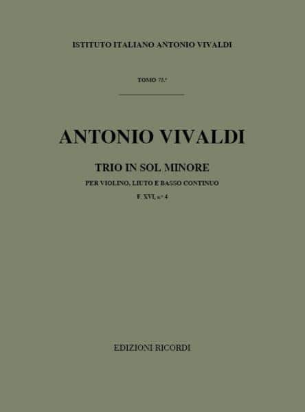 RICORDI VIVALDI A. - SONATE IN SOL MIN. RV 85 - VIOLON ET LUTH