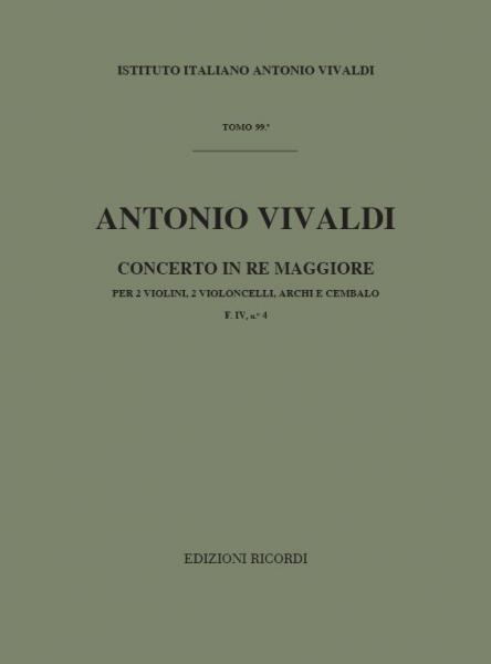 RICORDI VIVALDI A. - CONCERTOIN RE RV 564 F.IV/4 - VIOLON