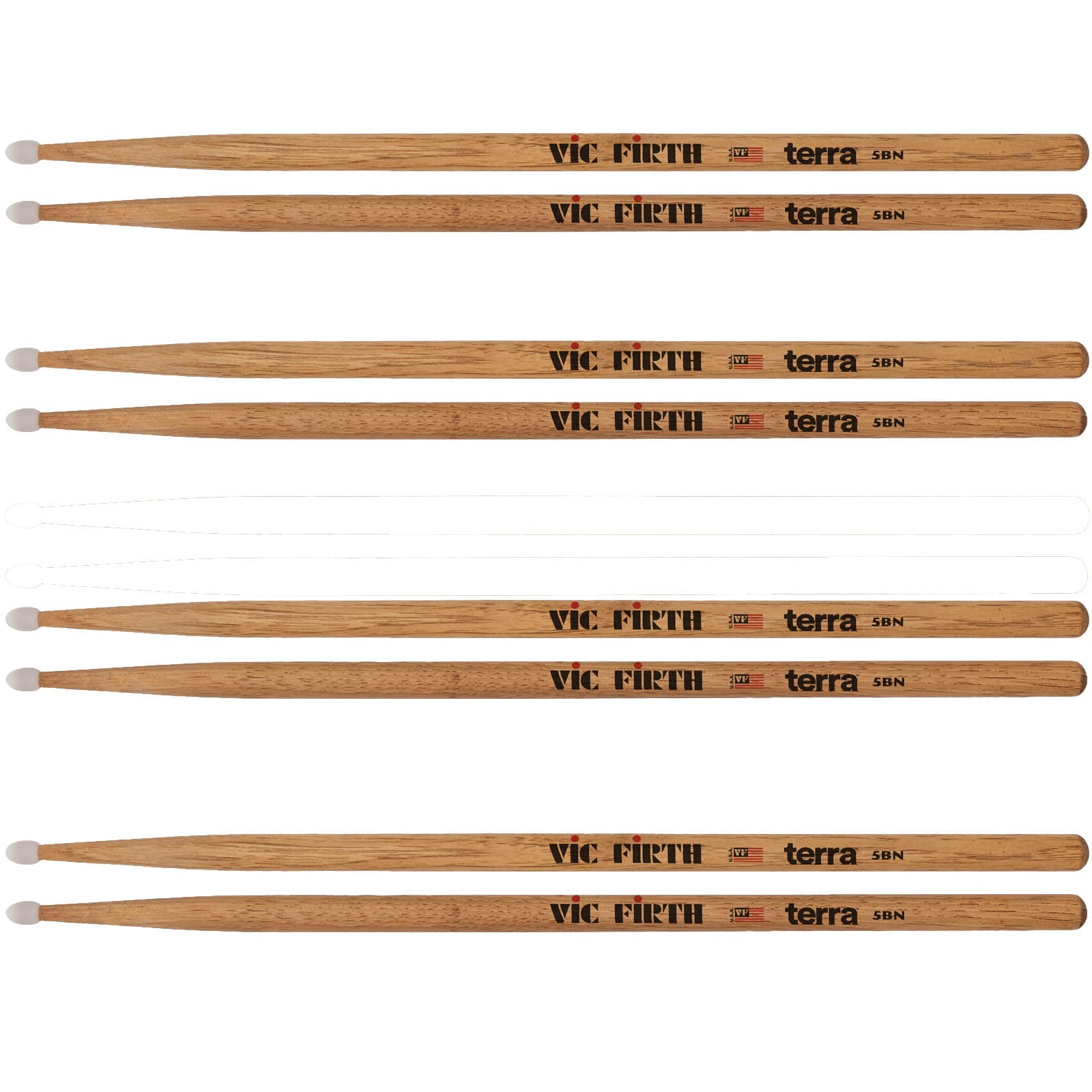 VIC FIRTH PACK 4 PAIRES 5BN AMERICAN CLASSIC TERRA