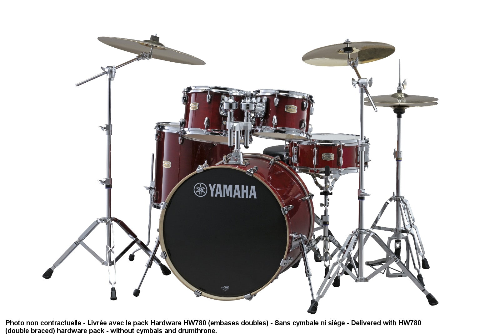 YAMAHA STAGE CUSTOM BIRCH STAGE 22 CRANBERRY RED + PACK HW780