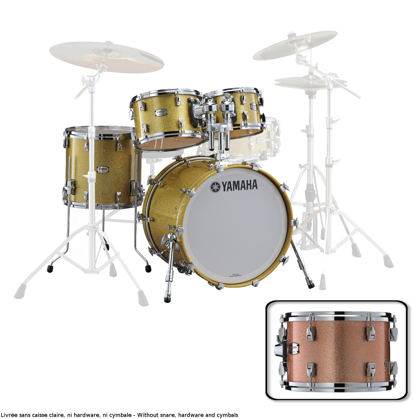 YAMAHA ABSOLUTE HYBRID MAPLE STAGE 22 PINK CHAMPAGNE SPARK