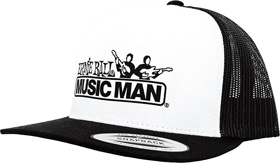 ERNIE BALL CASQUETTE NOIR - LOGO MM BLANC